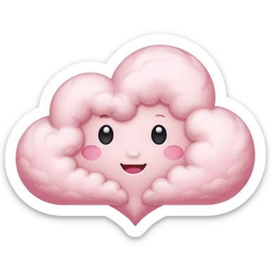 pink heart cloud sticker