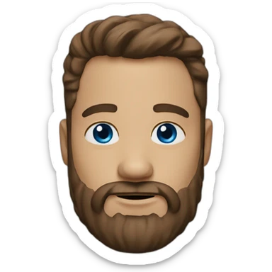 Benoît brown hear brown beard blue eyes sticker