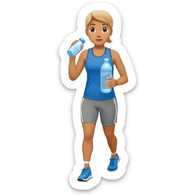 Jogger + water bottle, Park Visitors. sticker