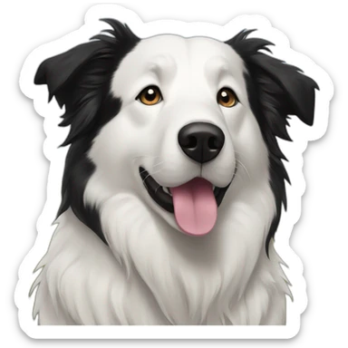 Great Pyrenees border collie mixed dog sticker