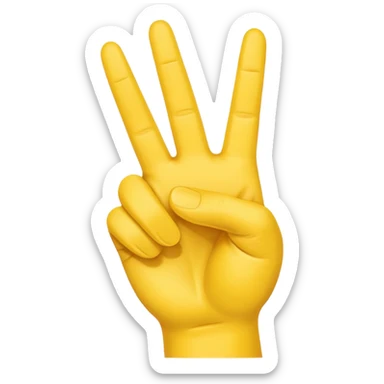 Right yellow hand
Peace sign but with thumb extended out  sticker