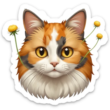 Dandelion cat  sticker