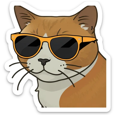 Cat with sunglasses sticker