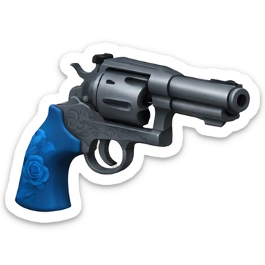Blue rose revolver sticker