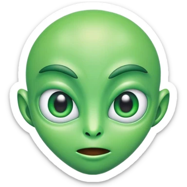 portrait of An alien emoji with a green-colored head. sticker