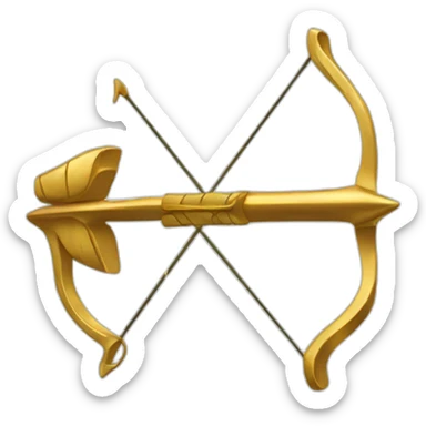bow and arrow gold sticker
