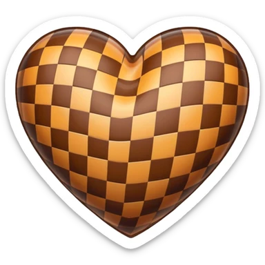 Plaid heart brown  sticker