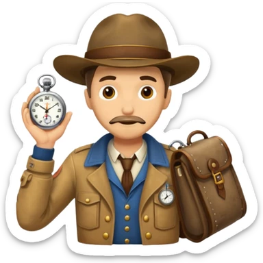 Explorer with pocket watch sticker