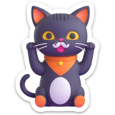 silly cat sticker