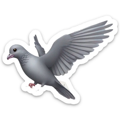 flying pigeon with a letter sticker