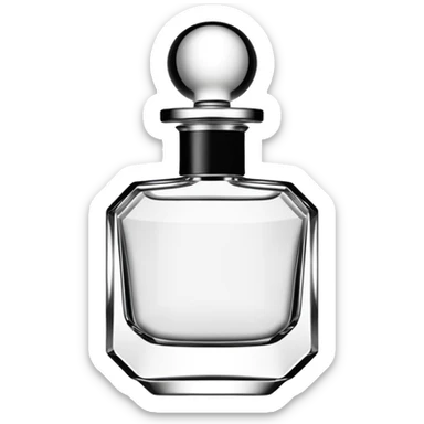 black and white classy perfume bottle  sticker
