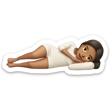skin tone 3 girl laying down on stomach  sticker