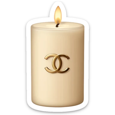 beige Chanel candle sticker