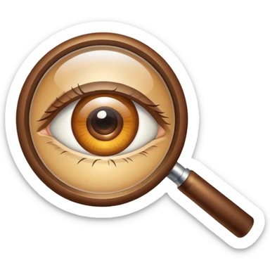 An eye looking through a magnifying glass sticker