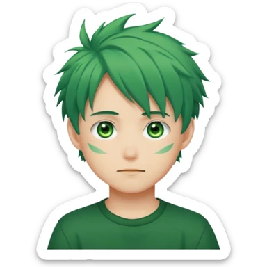 deku : boy anmie green hair green eyes sticker