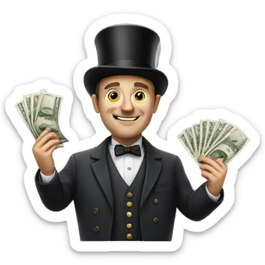 Photorealistic A British gentleman with money in his hand sticker