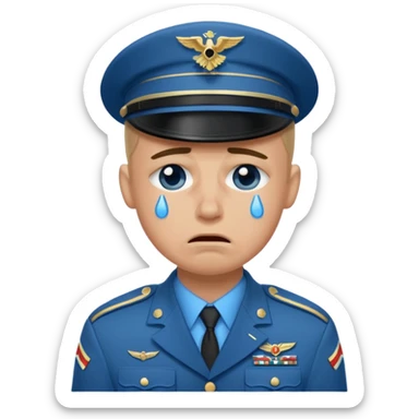 soldier crying blue tears at war sticker