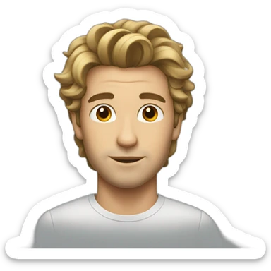 handsome man with tall hair sticker