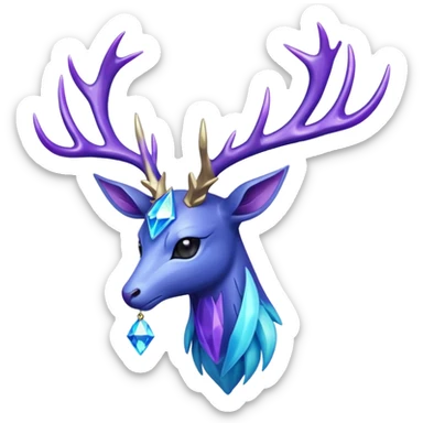Pokemon legendary cian and purple crystal xerneas sticker