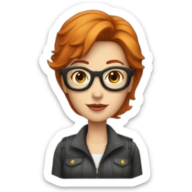 femme rousse mechante lunette sticker