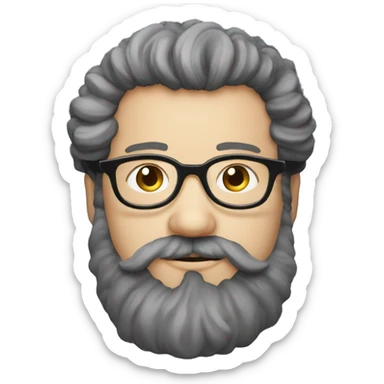 georges bizet composer with curly hair and beard an glasses sticker