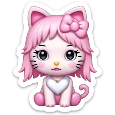 kawaii pastel goth hello kitty sticker