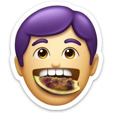 Face that is eating aubergine  sticker
