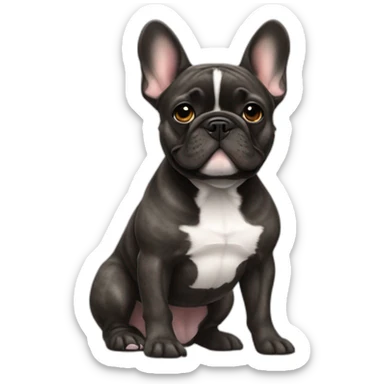 brindle french bulldog sticker