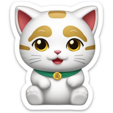 maneki neko student university sticker