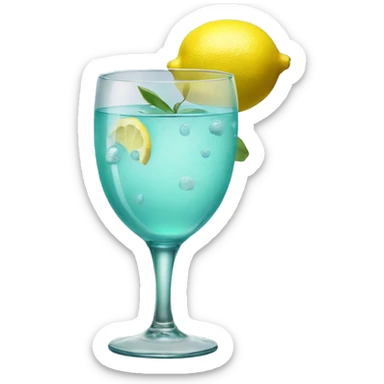 Lemon with gin glass sticker