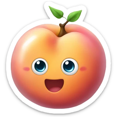 Big rond jelly peach sticker