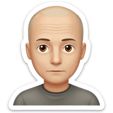 hombre, 50 años poco pelo rapado delgado sticker