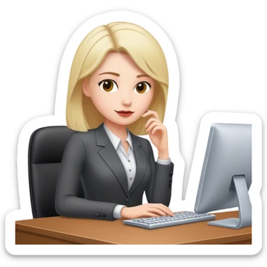 Business women sur un ordinateur  sticker