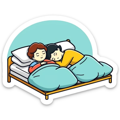 Sleep couple love  sticker