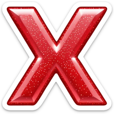The letters xoxo in sparkly red font sticker