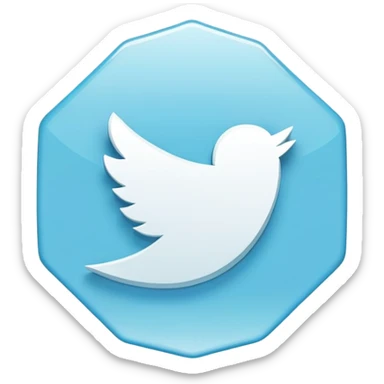 Twitter verification checkmark badge, light blue irregular octagon with white checkmark sticker