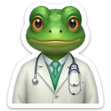 A frog in a doctor’s coat, portrait sticker