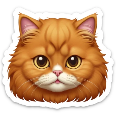 cinematic-adorable-big-eyed-fluffy-solid ginger-persian-cat-portrait-emoji,-head-tilted-playfully-with-a-sweet-expression,-fluffy-ginger-fur,-simplified-yet-irresistibly-cute-features-with-large,-expr sticker