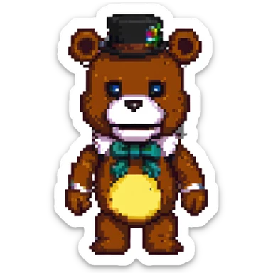 Freddy Fazbear from Five Nights at Freddy's game sticker