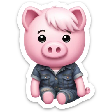 a aesthetic girly piggy bank emo sticker