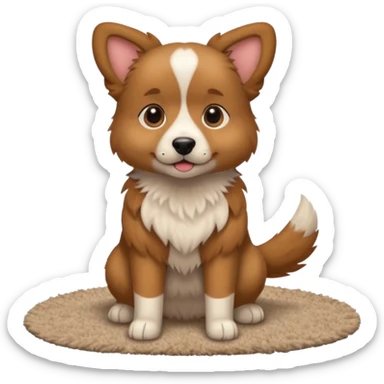 dog standing on a carpet sticker