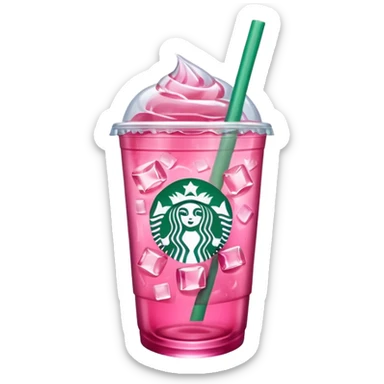 pink iced tea Starbucks drink sticker