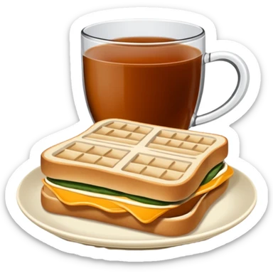 Tost ile çay emojisi çayı bir çay kesesi gibi hazırla hiç benzememiş burada bir de ben senden tost istedim kaşarlı sucuklu bir tost sticker