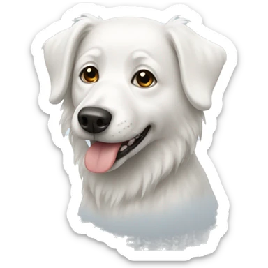White dog sticker