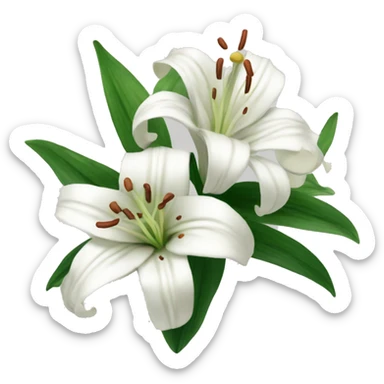 a bouquet of white tiger lily flowers sticker