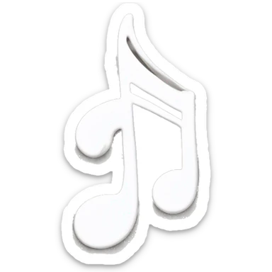 White music notes sticker