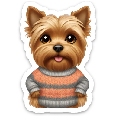 Beaver yorkie in a sweater  sticker