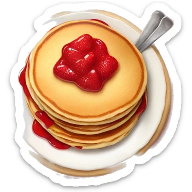 Cozy pancakes with strawberry jam  sticker