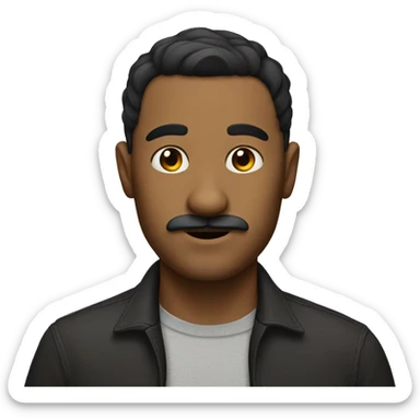 man with a small mustache under his nose and a side parting
 sticker