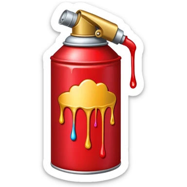 Spray paint can and graffiti tag next to it sticker